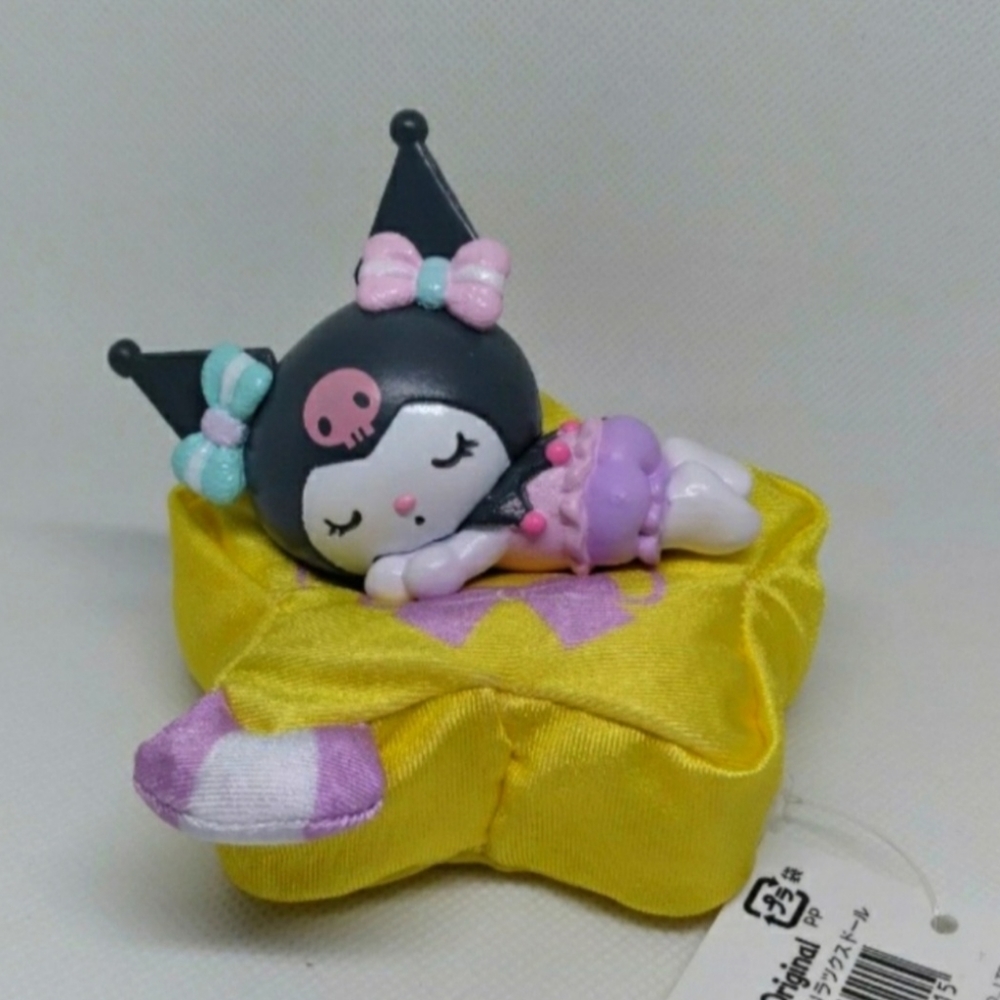 NWT Sanrio Kuromi Sleeping Figure on Star Pillow